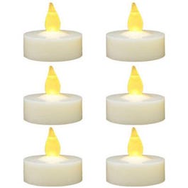 Tea Light LED Candles, Yellow Flicker Flame, Battery-Operated, 6-Pk.