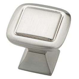 Cabinet Knob, Square, Satin Nickel