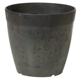 Planter, Plastic, Water-Minder, Black, 8-In. Round