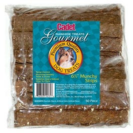 Gourmet Dog Treats, Rawhide Strips, 6-1/2-In., 50-Pk.