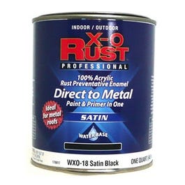 Enamel Paint, Satin, Black, Interior/Exterior, 1-Qt.