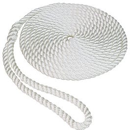Twisted Nylon Dockline, White, 3/8-In. x 20-Ft.