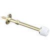 Door Stop, Rigid, Polished Brass, 3-In.