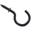 Cup Hook, Black, Vinyl-Coated, 1-In., 30-Pk.