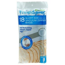 Vacuum Seal Bags, Zippered, Qt., 18-Ct.