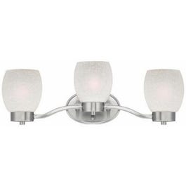 3-Light Wall Fixture, Brushed Nickel/White-Linen Glass