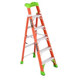 2-In-1 Cross Step Ladder, Fiberglass, Type 1A, 6-Ft.