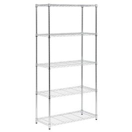 Shelving Unit, Chrome Steel, 5-Tier, 36 x 18 x 72-In.