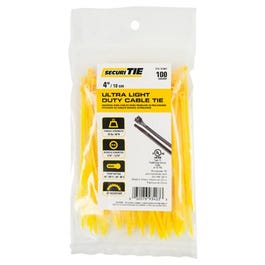 Ultra Light Duty Cable Tie, Yellow, 4-In., 100-Pk.