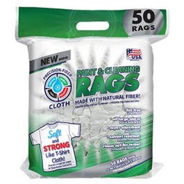 Paint & Cleaning Rags, White, 12.5 x 16-In., 50-Ct.