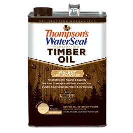 Penetrating Timber Oil, Exterior Wood Protector, Walnut, Semi-Transparent, 1-Gal.