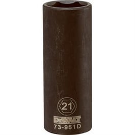 Metric Deep Impact Socket, 6-Point, Black Oxide, 1/2-In. Drive, 21mm