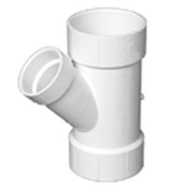 Plastic Pipe Fitting, DWV Reducing Wye, PVC, 4 x 4 x 2-In.