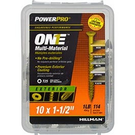 Power Pro One Screws, Flat Head, Bronze Epoxy Coated, #10 x 1/2-In., 122-Pk.