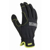 High Performance Work Gloves, Black Synthetic Leather Palm & Fingers, M