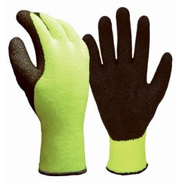 Winter Gloves, Hi-Viz Yellow Acrylic, Thermal Shell, Men's Large