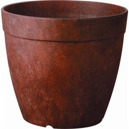 Water-Minder Planter, Plastic, Dolce, Rust, Indoor/Outdoor, 12-In. Round