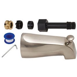 Diverter Tub Spout, Universal, Satin Nickel Finish, 5-1/8-In.