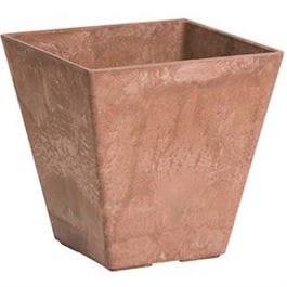 Ella Water-Minder Planter, Plastic, Ella, Rust Square, Indoor/Outdoor, 6-In. Sq.