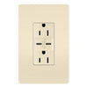 USB Charger Wall Plate With Duplex Outlet, Type A/C, Almond, 6.0A, 15-Amp