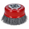 X-Lock Crimped Wire Cup Brush, Carbon Steel, 3-In.