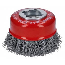 X-Lock Crimped Wire Cup Brush, Carbon Steel, 3-In.