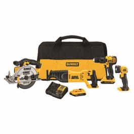 Max 4-Tool Cordless Combo Kit, Drill/Driver, Reciprocating & Circular Saws, Flashlight, Bag & Two 20-Volt Batteries