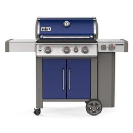 Genesis II E-335 3-Burner LP Gas Grill, 39,000-BTUs + Side & Sear Burners, Deep Ocean Blue