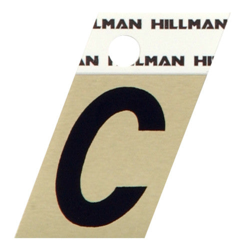 Hillman Adhesive Angle-Cut Letter C (1-1/2, Black and Gold)