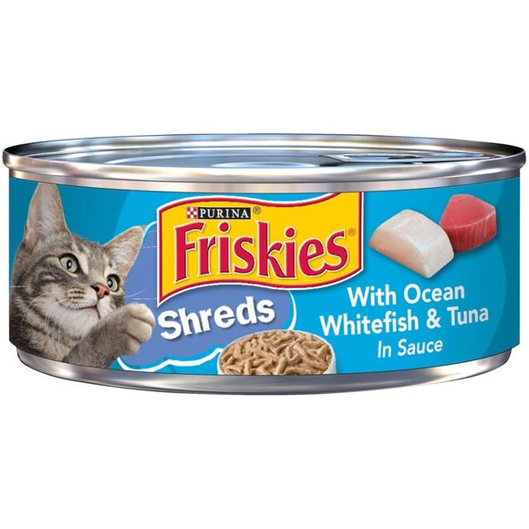 Friskies Savory Shreds with Ocean White Fish & Tuna Canned Cat Food