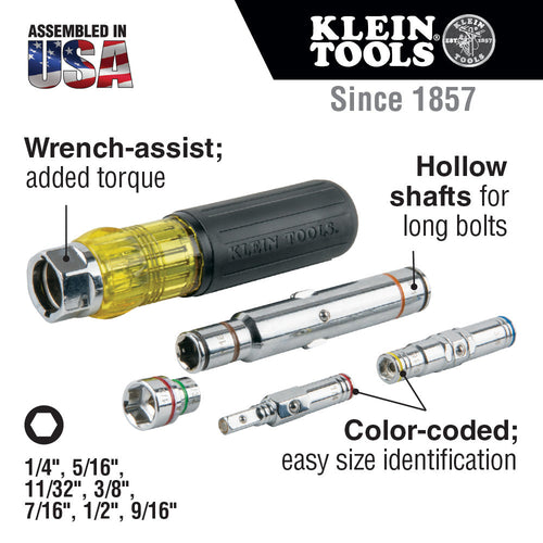 Klein 7-in-1 Multi-Bit Screwdriver / Nut Driver Magnetic (7-in-1)