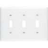 White 3-Toggle Opening Nylon Wall Plate