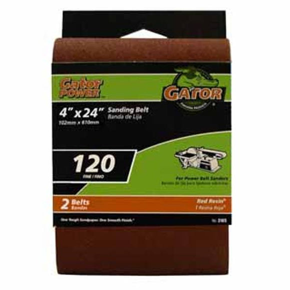 Gator Aluminum Oxide sanding belts 4 X 24 120 Grit (40 x 24)