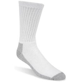 Work Socks, White & Gray, Men's Large, 3-Pk.