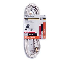 Extension Cord, 16/2 SPT-2 Polarized Cube Tap, White, 15-Ft.