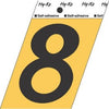 Address Numbers, 8, Angle-Cut, Black & Gold Adhesive, 3.5-In.