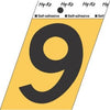 Address Numbers, 9, Angle-Cut, Black & Gold Adhesive, 3.5-In.