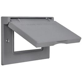 Weatherproof GFCI Flip Cover, Horizontal, Single-Gang, Gray