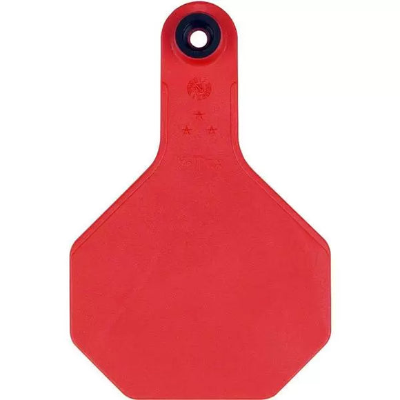 Y-Tex 3 Star Medium Blank Cattle Ear Tags 25 Count Red (Medium, Red)