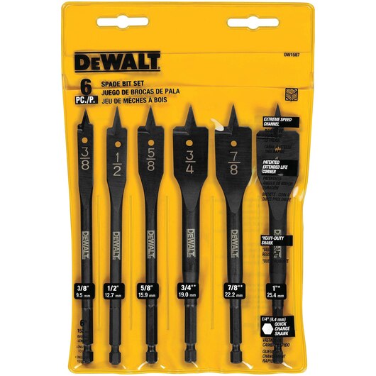 Dewalt 6 PC. Spade Bit Set 3/8-Inch to 1-Inch 6-Piece (3/8-Inch to 1-Inch 6-Piece)