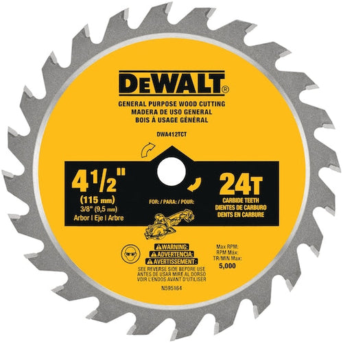 DeWalt 4-1/2 in 24T Carbide Tooth Wood Cutting Circular Saw (4-1/2)