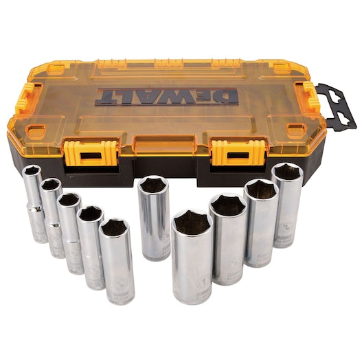 Dewalt 10 pc 1/2 in Drive Deep Socket Set (1/2