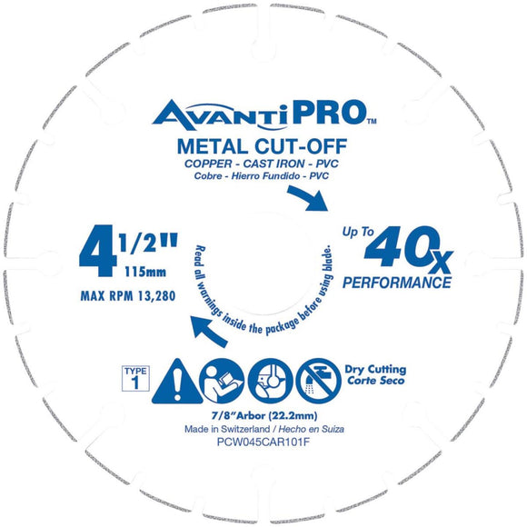 AvantiPRO Type 1 Carbide Grit 4-1/2 In. x 7/8 In. Metal Cut-Off Wheel