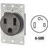 Leviton 50A Flush Mount Black 6-50R Welder Power Outlet