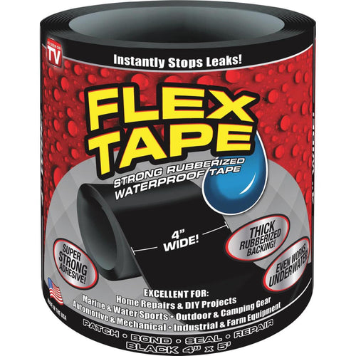 Flex Tape 4 In. x 5 Ft. Repair Tape, Black