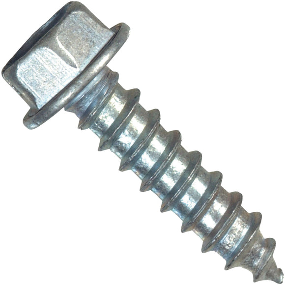 Hillman #6 x 1/2 In. Slotted Hex Washer Head Zinc Sheet Metal Screw (100 Ct.)