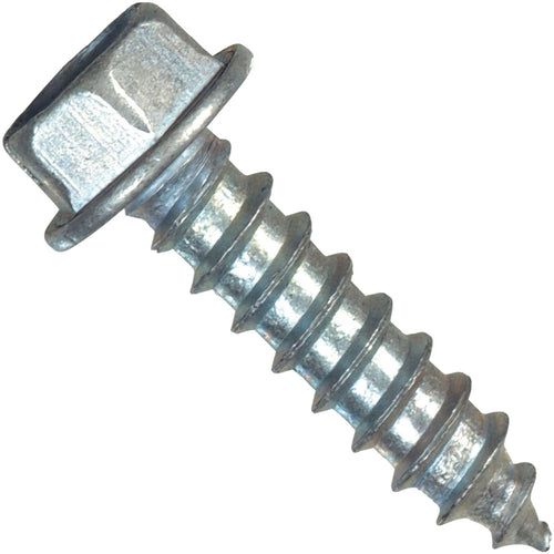 Hillman #8 x 2 In. Slotted Hex Washer Head Zinc Sheet Metal Screw (100 Ct.)