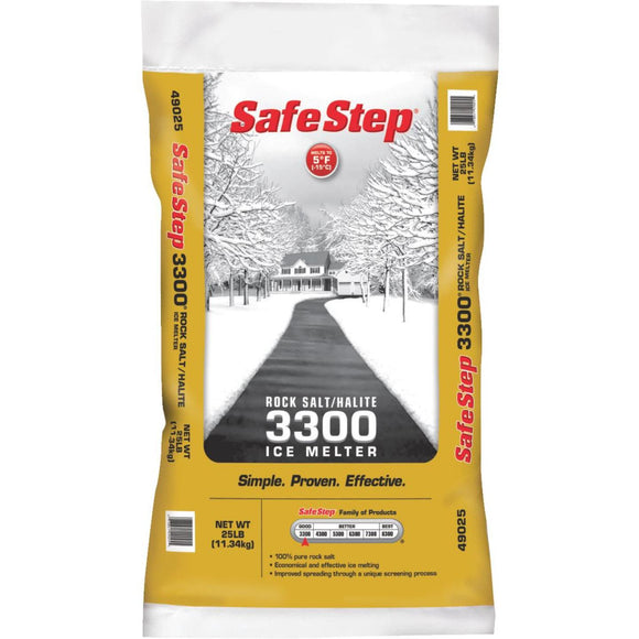 Safe Step 3300 25 Lb. Rock Salt/Halite Ice Melt Large Pellets