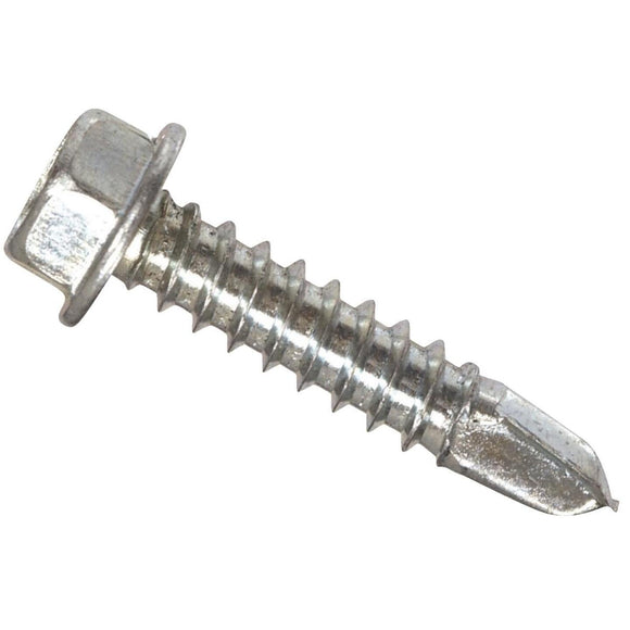 Hillman 1/4 In. - #14 x 3/4 In. Hex Washer Head Self-Drilling Sheet Metal Screw (100 Ct.)