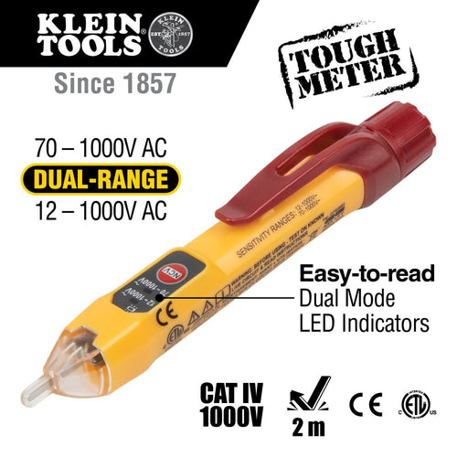 Klein Dual Range Non-Contact Voltage Tester (12V-1000V AC)